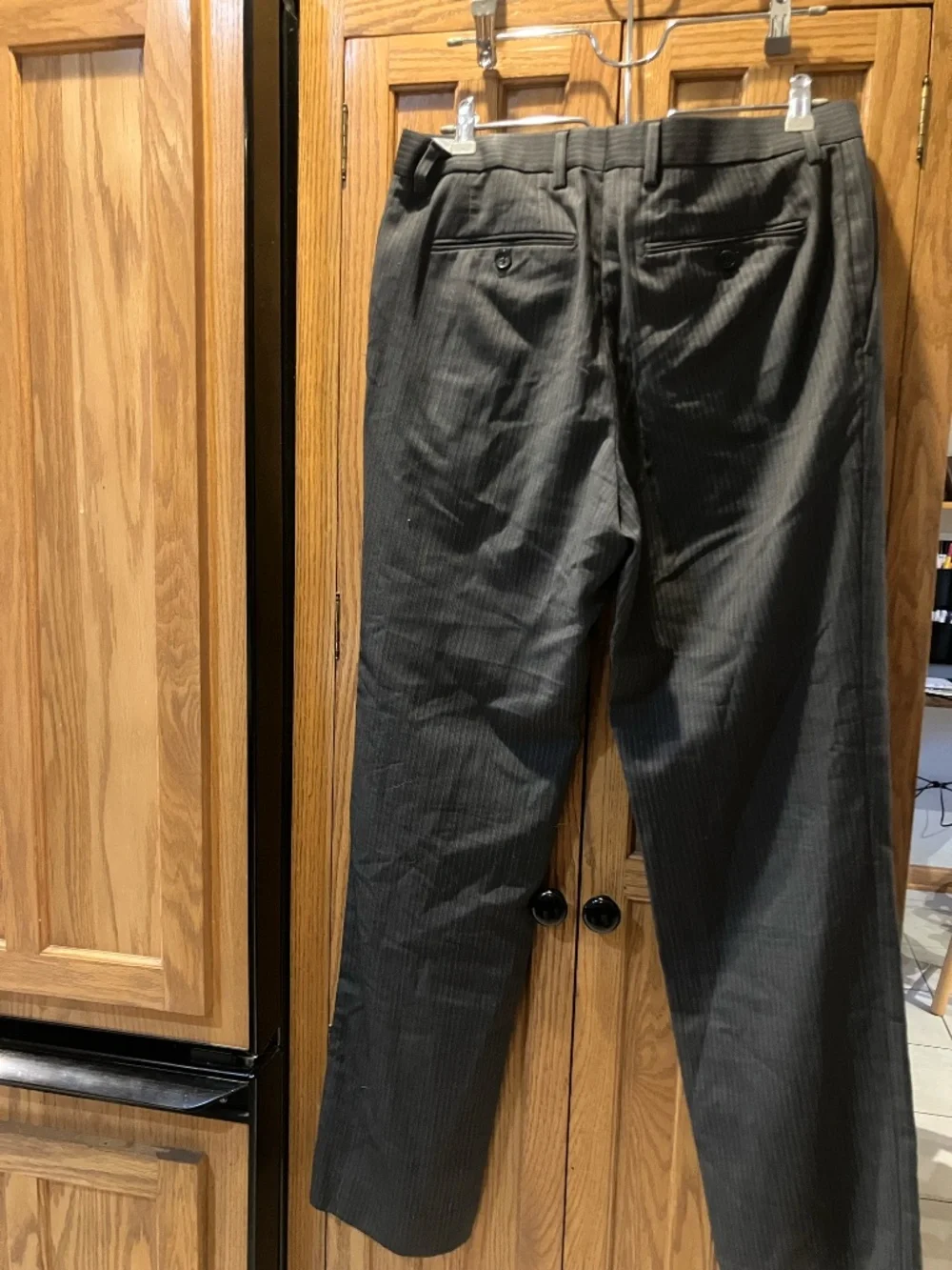 Gray striped dress pants - wool (32x34)